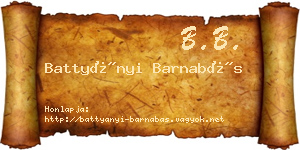 Battyányi Barnabás névjegykártya