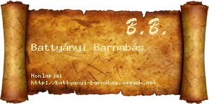 Battyányi Barnabás névjegykártya