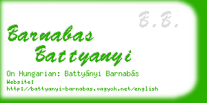 barnabas battyanyi business card