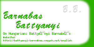 barnabas battyanyi business card